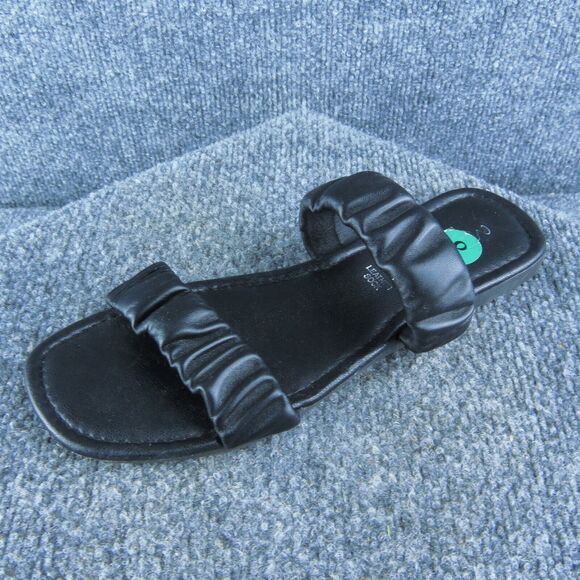 Mariella Italy Women Slide Sandal Shoes Size 8 Medium Black‎ Leather - Picture 1 of 9